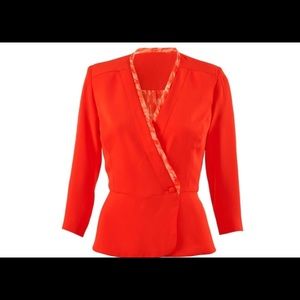 New Size 4 CAbi Blazer JANE JACKET Red Orange
